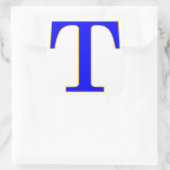 Blue Letter T Aufkleber (Tasche)