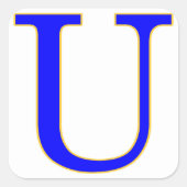 Blue Letter U Aufkleber (Vorderseite)