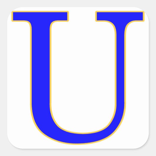 Blue Letter U Aufkleber (Vorderseite)