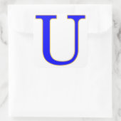 Blue Letter U Aufkleber (Tasche)
