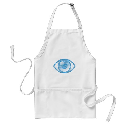 Blue Letterpress Style Eye-Con Schürze (Vorne)