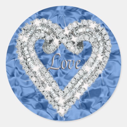 Blue Liebe Diamond Heart Stickers (Vorderseite)
