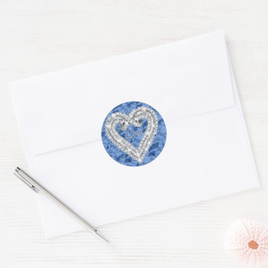 Blue Liebe Diamond Heart Stickers (Umschlag)