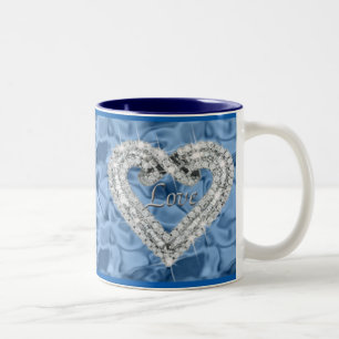 Blue Liebe Diamond Herz Tasse