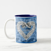 Blue Liebe Diamond Herz Tasse (Links)