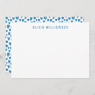 Blue Liebe Heart Notecard Mitteilungskarte