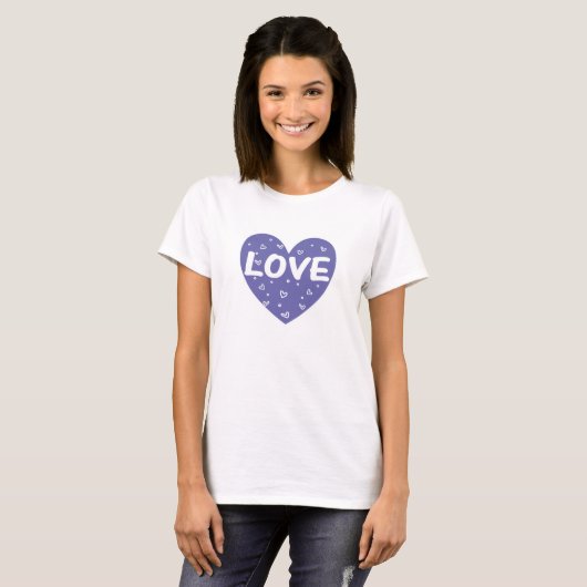 Blue Liebe Heart T-Shirt (Vorne ganz)