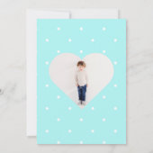 Blue Liebe Hearts 2. Geburtstag Foto Einladung (Rückseite)