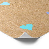 Blue Liebe Hearts Boho Baby Boy Sprinkle Willkomme Poster (Ecke)