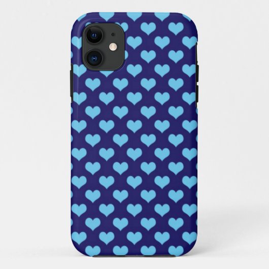 Blue Liebe Hearts Case-Mate iPhone Hülle (Rückseite)