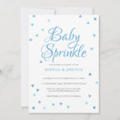 Blue Liebe Hearts Couples Baby Boy Sprinkle Dusche Einladung (Vorderseite)