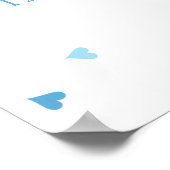 Blue Liebe Hört Babydusche Begrüßungszeichen Poster (Ecke)