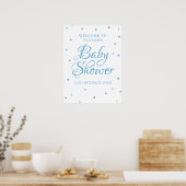 Blue Liebe Hört Babydusche Begrüßungszeichen Poster (Küche)