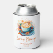 Blue Liebe ist Brewing Coffee Brautparty Hochzeit Dosenkühler (Kanne Vorderseite)