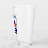 Blue LIEBE USA Herzenflagge Personalisiert Glas (Links)