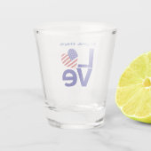 Blue LIEBE USA Herzenflagge Personalisiert Schnapsglas (Rückseite)