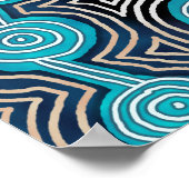Blue Lifelines Modern Art Abstrakt Patterns Poster (Ecke)