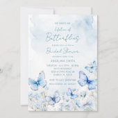 Blue Lifetime of Butterflies Garden Brautparty Einladung (Vorderseite)