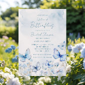 Blue Lifetime of Butterflies Garden Brautparty Einladung