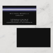 Blue Light Black Schlicht Consultant Business Card Visitenkarte (Vorne/Hinten)