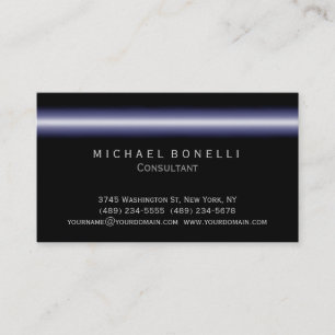 Blue Light Black Schlicht Consultant Business Card Visitenkarte