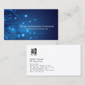 Blue Light Circuits2 Computer Repair Business Card Visitenkarte (Vorne/Hinten)