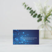 Blue Light Circuits2 Computer Repair Business Card Visitenkarte (Stehend Vorderseite)