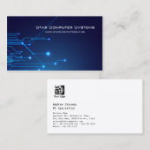 Blue Light Circuits Computer Repair Business Card Visitenkarte (Vorne/Hinten)