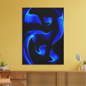 Blue Light Extravaganza Wrapped Canvas Print Leinwanddruck (Insitu (Wohnzimmer))