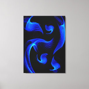 Blue Light Extravaganza Wrapped Canvas Print Leinwanddruck