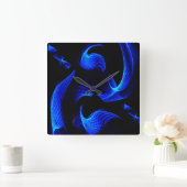 Blue Light Extravaganzanza Wall Clock Quadratische Wanduhr (Zuhause)