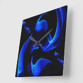 Blue Light Extravaganzanza Wall Clock Quadratische Wanduhr (Winkel)