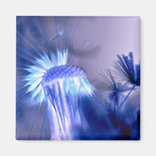 Blue Light Floral Print Square Magazin Magnet