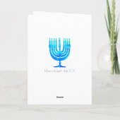 Blue Light Hanukkah Holiday Card mit Menorah Karte (Rückseite)