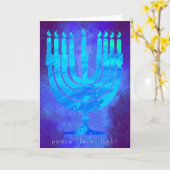 Blue Light Hanukkah Holiday Card mit Menorah Karte (Gelbe Blume)