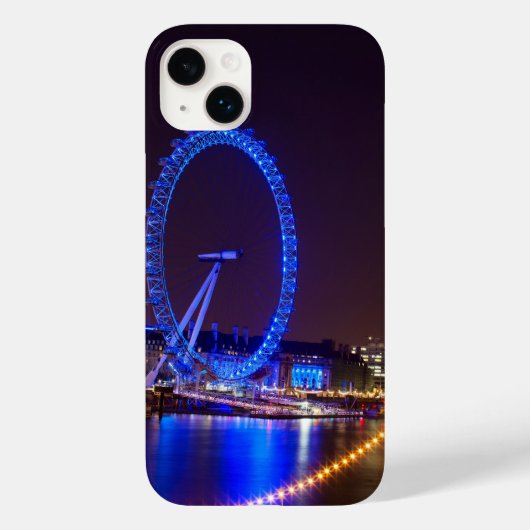 Blue Light London eye in der Nacht Case-Mate iPhone Hülle (Rückseite)