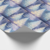 Blue Light Trees Moderne Weihnachten Geschenkpapier (Ecke)