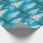 Blue Light Trees Moderne Weihnachten Geschenkpapier (Ecke)