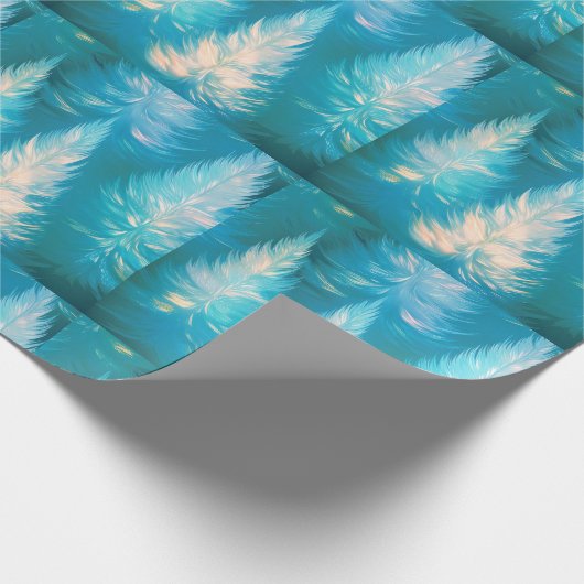 Blue Light Trees Moderne Weihnachten Geschenkpapier (Ecke)