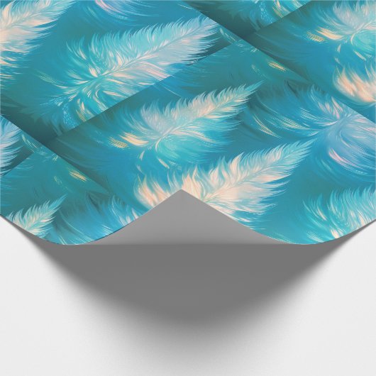 Blue Light Trees Moderne Weihnachten Geschenkpapier (Ecke)