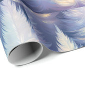 Blue Light Trees Moderne Weihnachten Geschenkpapier (Rolleneckpunkt)