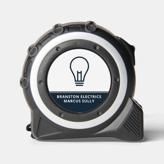 Blue Lightbulb Design, Electrician Maßband (Vorderseite)