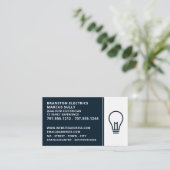 Blue Lightbulb Design, Electrician Visitenkarte (Stehend Vorderseite)