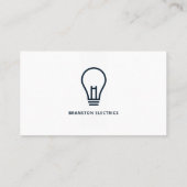 Blue Lightbulb Design, Electrician Visitenkarte (Rückseite)