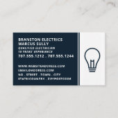 Blue Lightbulb Design, Electrician Visitenkarte (Vorderseite)
