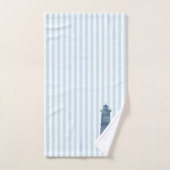 Blue Lighthouse Blue Stripe Nautical Badhandtuch Set (Handtuch)