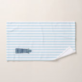 Blue Lighthouse Blue Stripe Nautical Badhandtuch Set (Handtuch)