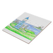 Blue Lighthouse Keramik Tile Fliese (Seite)