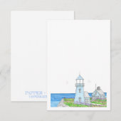 Blue Lighthouse Save the Date Card (Vorne/Hinten)