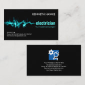 Blue Lightning Electrical Strike Electrician Visitenkarte (Vorne/Hinten)